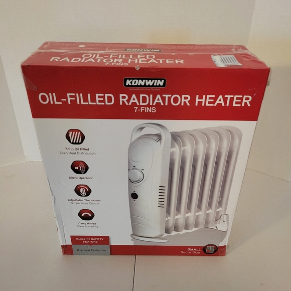 Konwin X01-7 Electric Oil Filled Radiator Heater - White 7-Fins - Picture 3 of 4